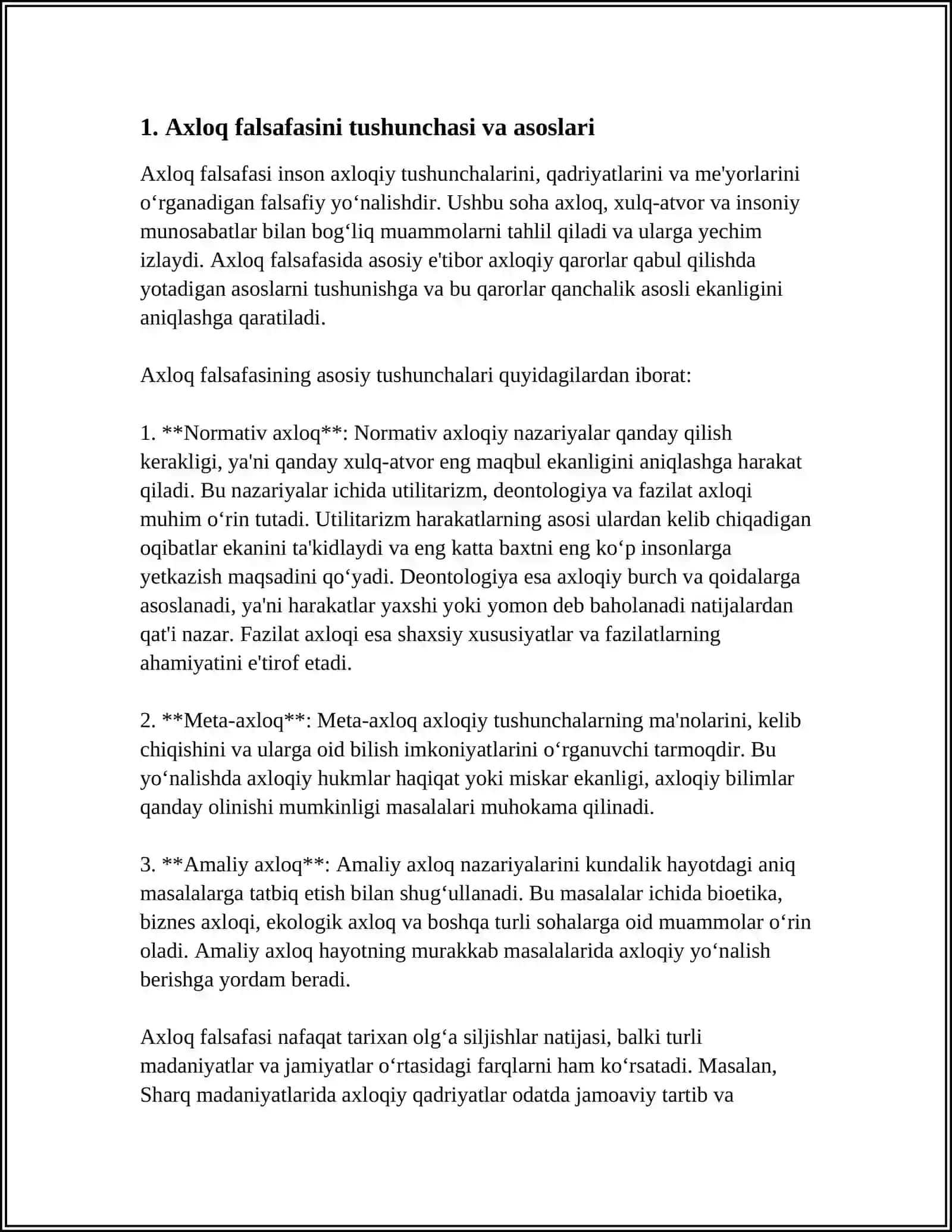 AXLOQ FALSAFASI (ETIKA): NAFOSAT FALSAFASI (ESTETIKA) 3