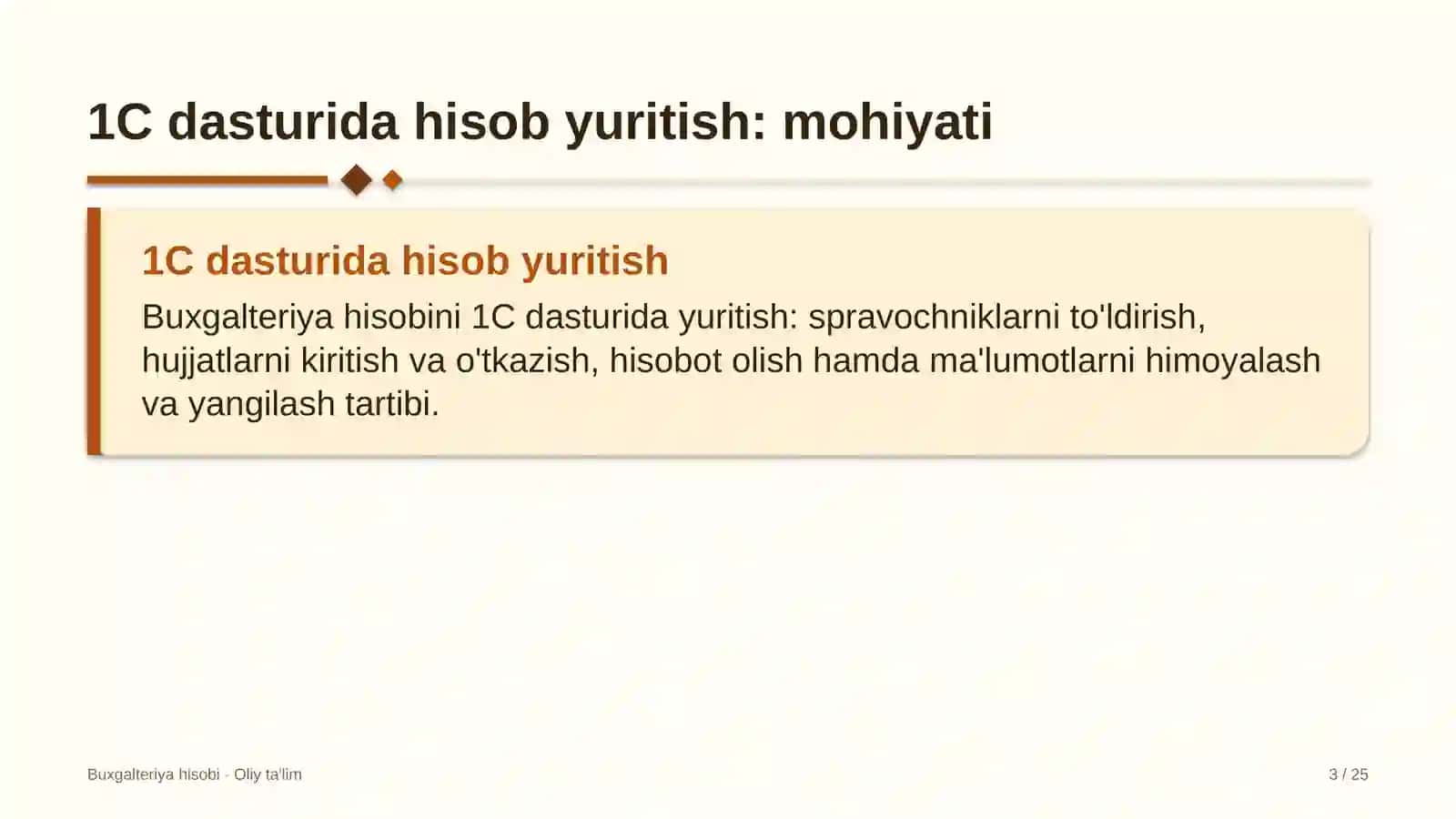 Buyumlar interneti sohasida 1C dasturida hisob yuritish 3