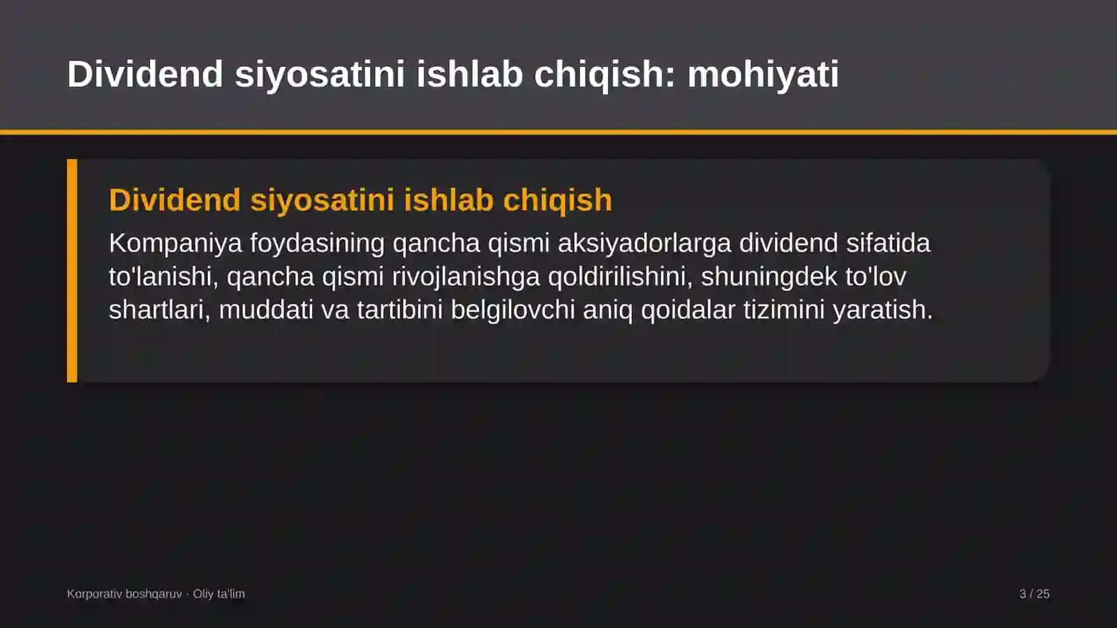 Gipermarketlarda dividend siyosatini ishlab chiqish 3