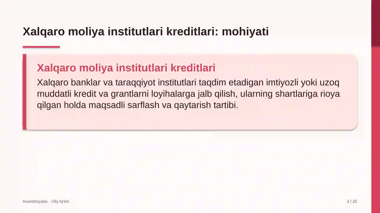 Kon-metallurgiya kombinatlarida xalqaro moliya institutlari kreditlaridan foydalanish 3