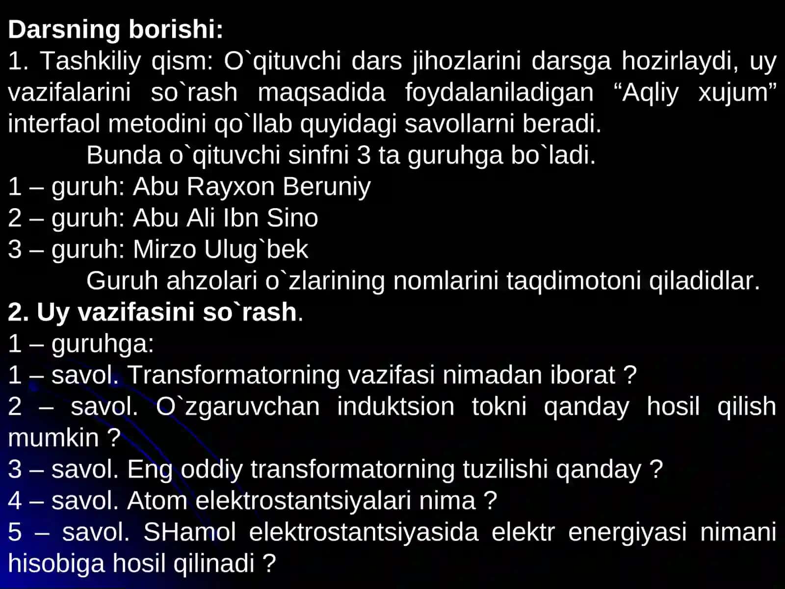 Elektr energiyasini uzatish 3