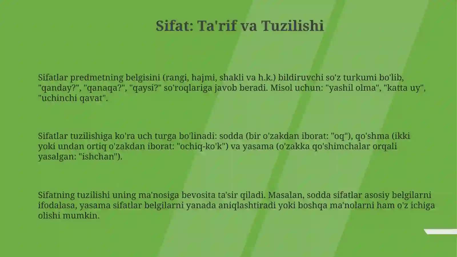 Sifat so'z turkumi 3