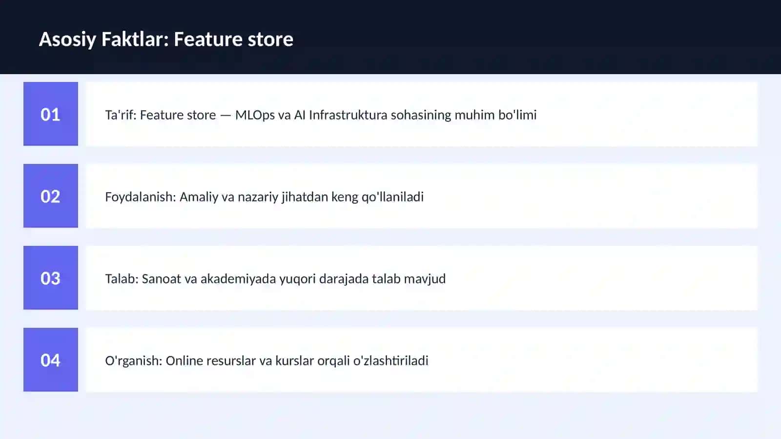 Feature store 3