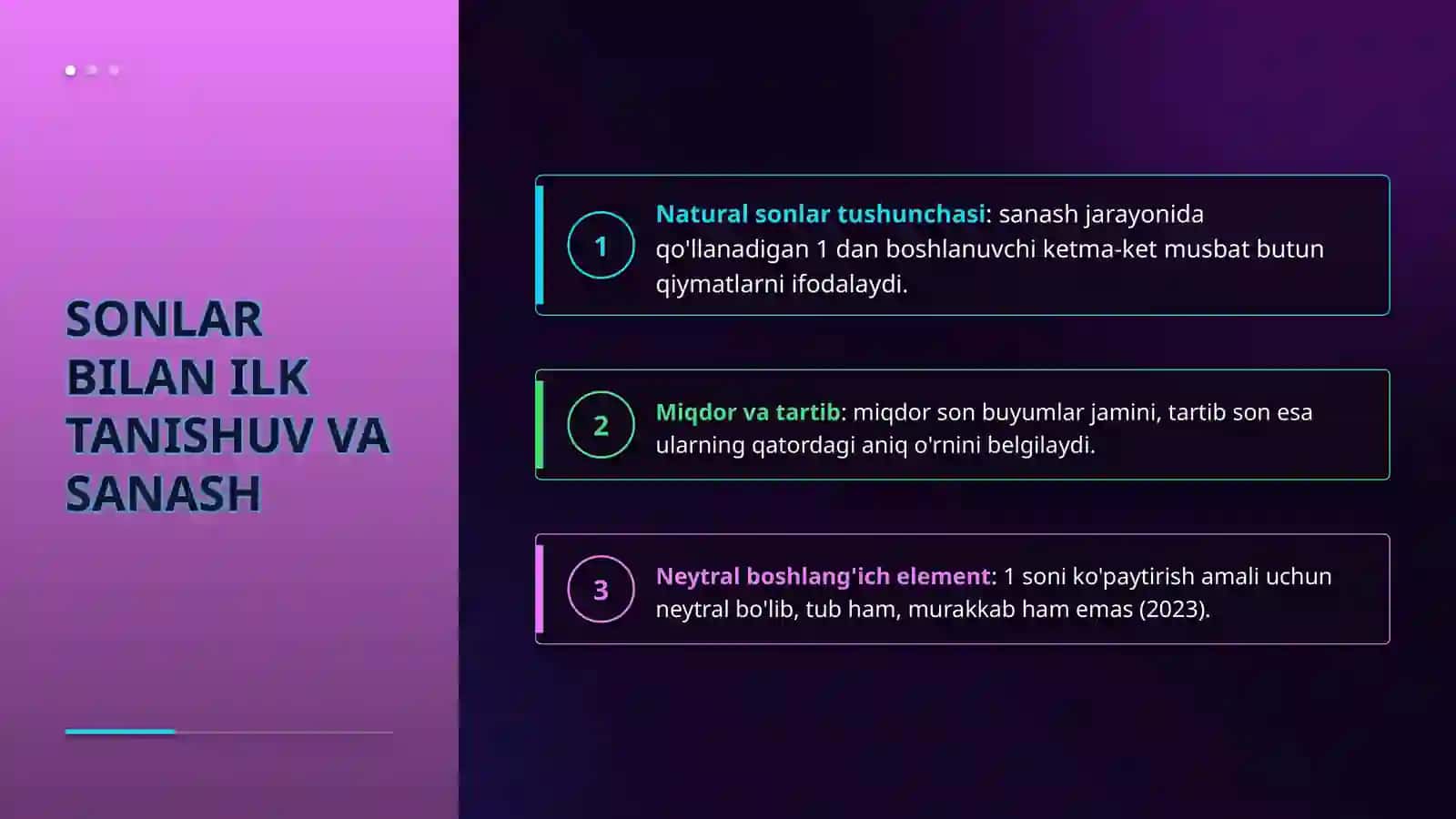 1dan 10gacha bo'lgan sonlar 3