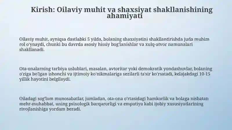 Ilk yoshdagi bola shaxsining rivojlanishiga oilaviy muhitning roli 3