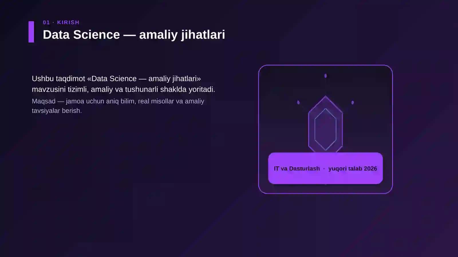 Data Science — amaliy jihatlari 3
