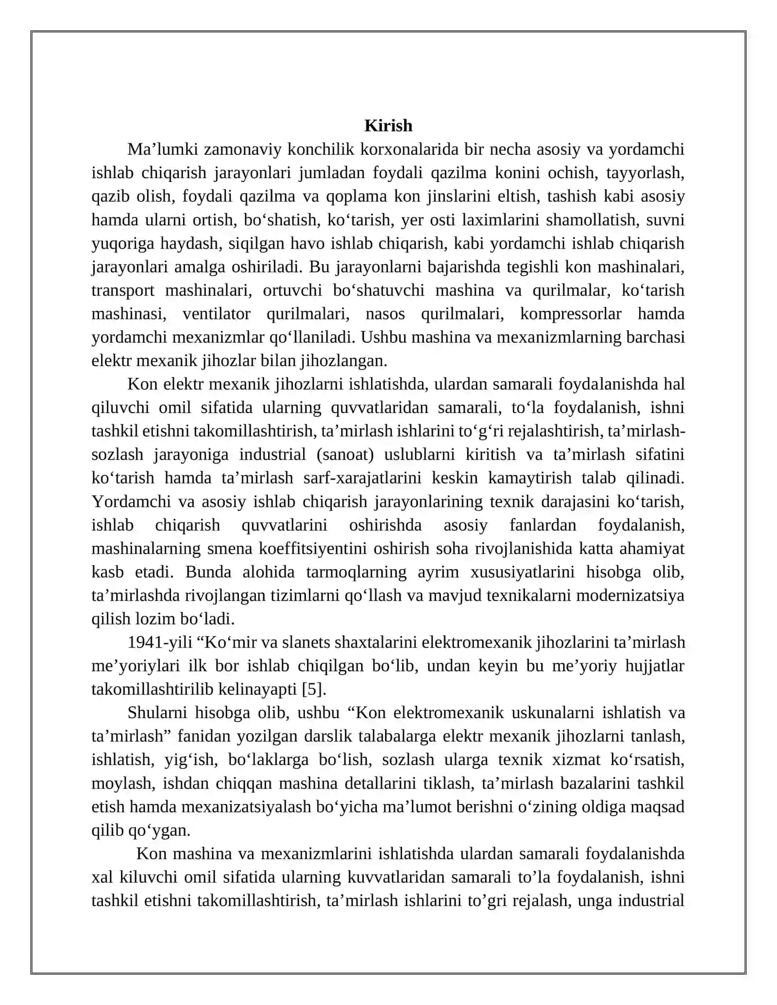 Konchilik mashina va mexanizmlarni ishlatish va ta'mirlash to'g'risida umumiy ma'lumotlar 3