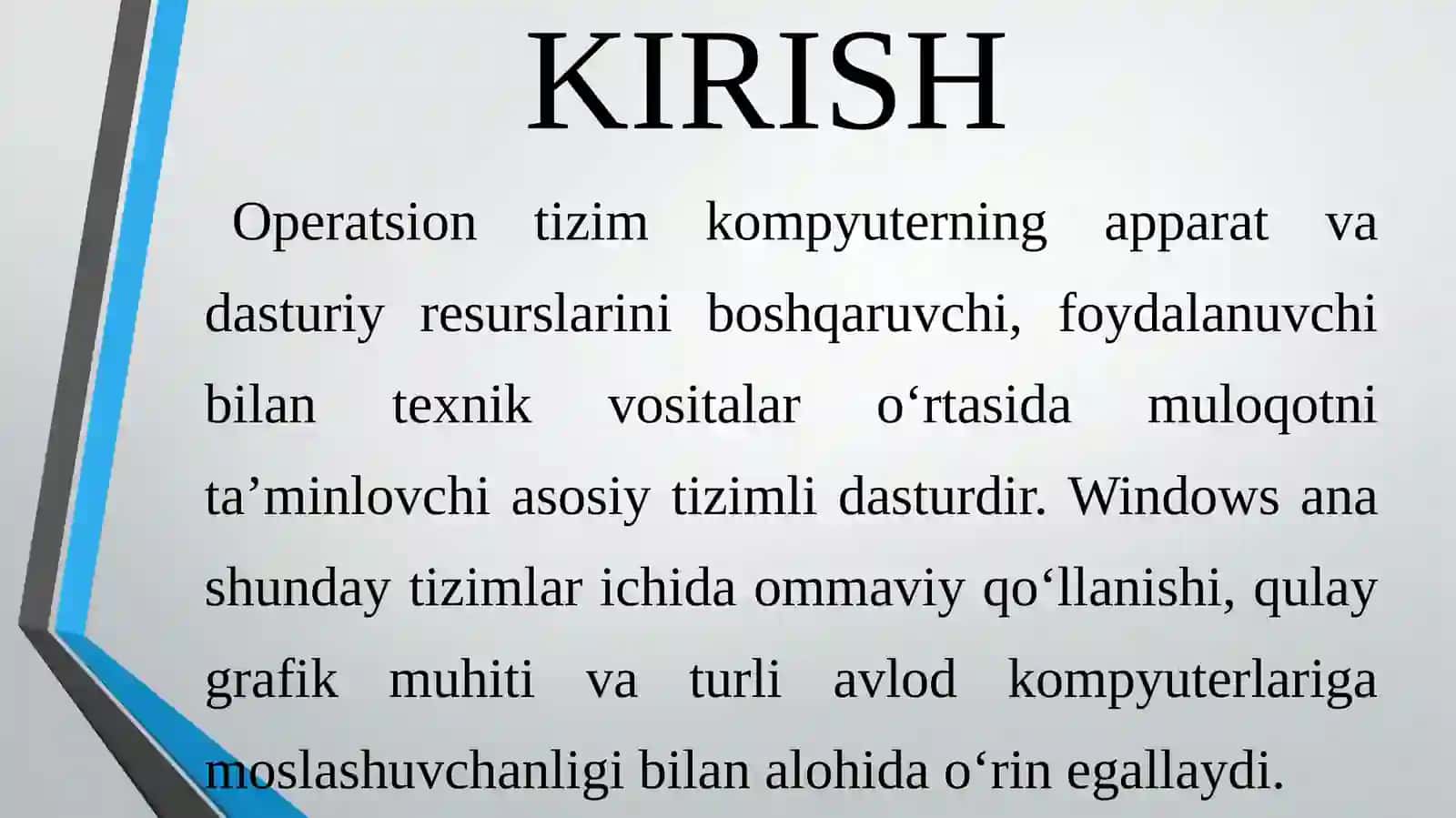 WINDOWS TIZIMINING RIVOJLANISH BOSQICHLARI 3