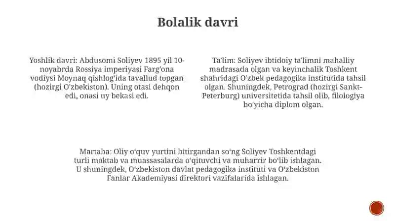 Abdusami Soliyev Hayoti 3
