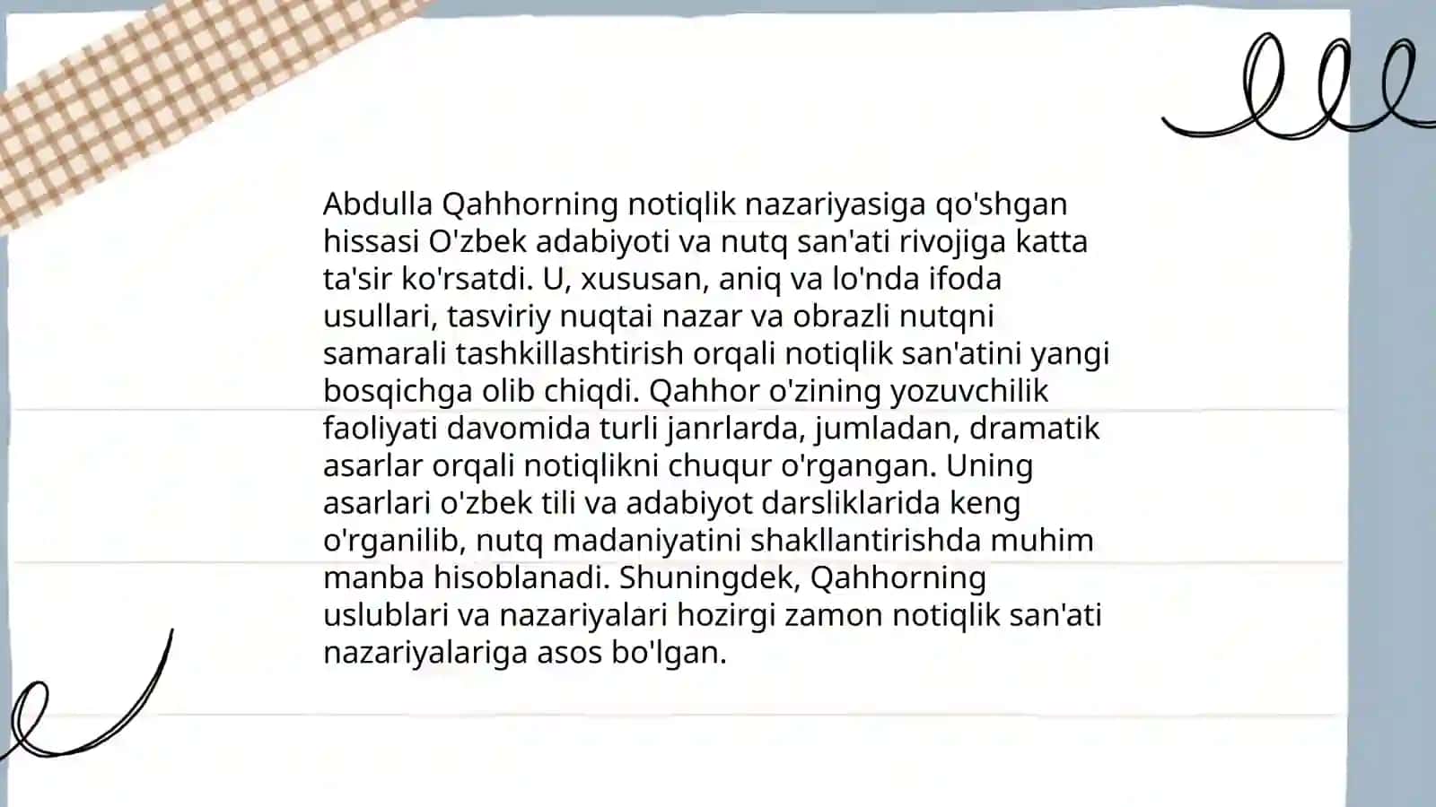 Sitseronning notiqlik nazariyasi. Abdulla Qahhor asarlarida nutq va notiqlik masalalari 3