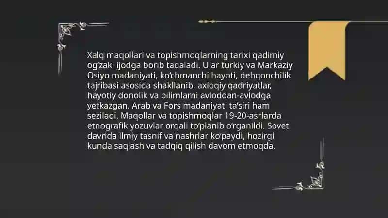 Xalq maqollari va topishmoqlar 3