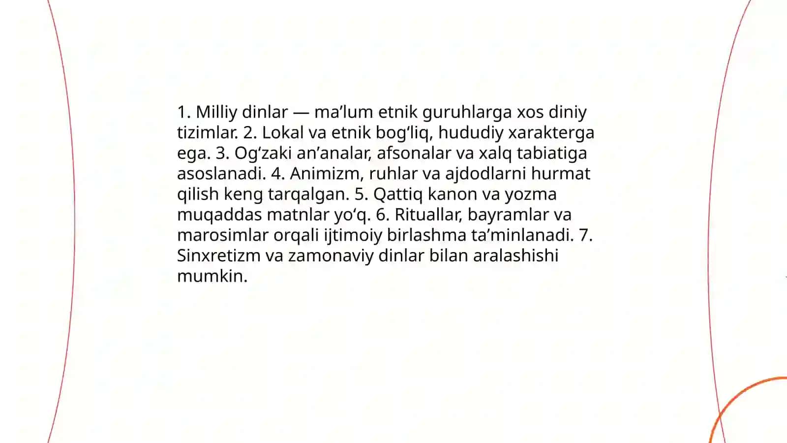 Milliy dinlar 3
