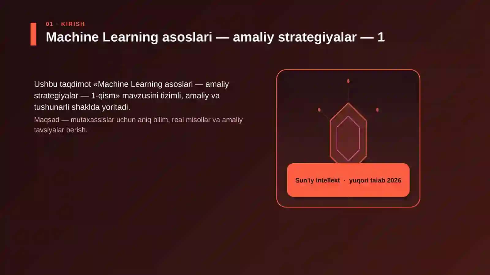 Machine Learning asoslari — amaliy strategiyalar — 1 3