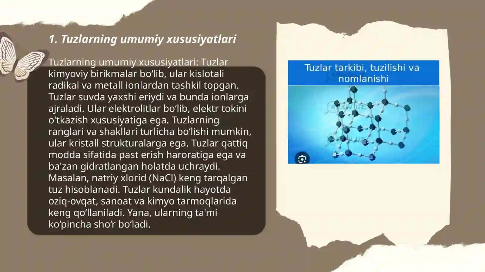 Tuzlarning umumiy xususiyatlari 3