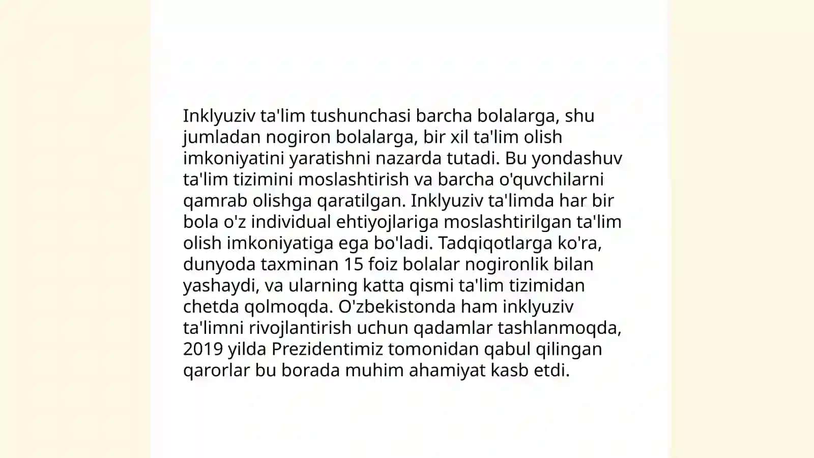 Inklyuziv ta'lim multimediali slayd 3