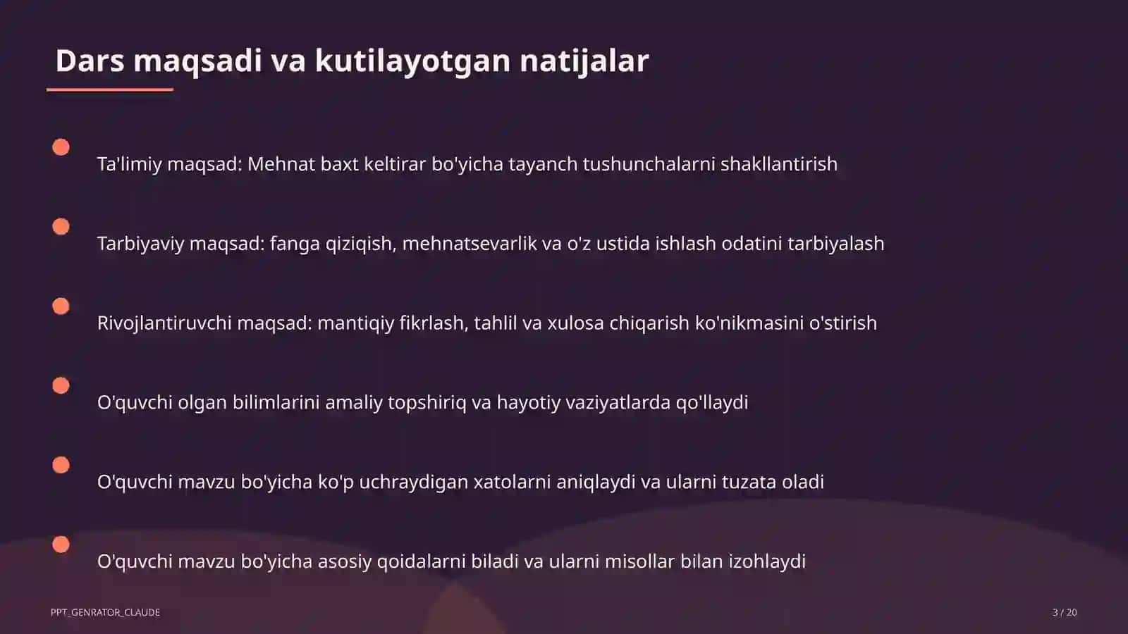 Mehnat baxt keltirar (3-sinf) 3