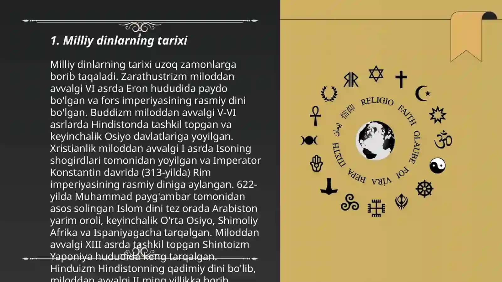 Milliy dinlar 3