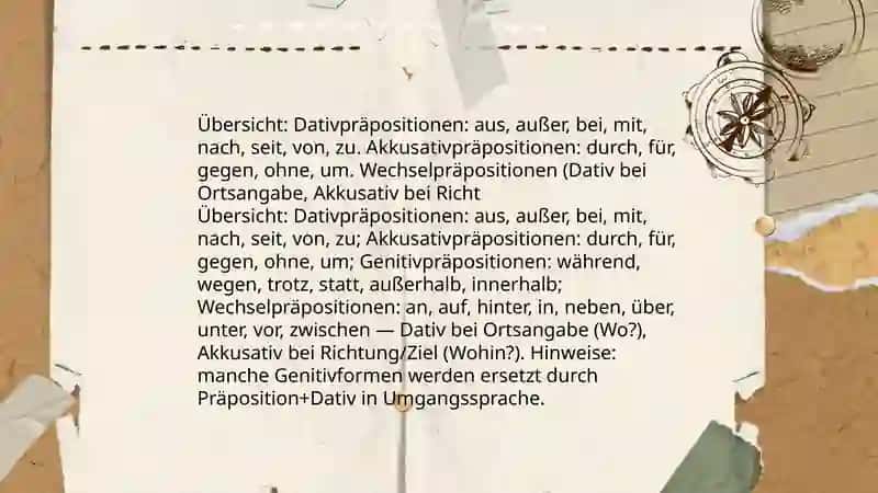 Der Gebrauch von Präpositionen im Dativ, Akkusativ und Genitiv 3