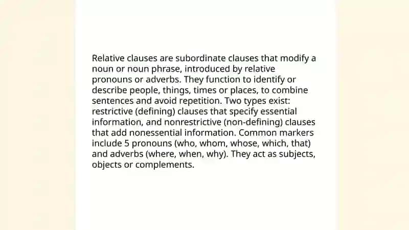 Relative clauses 3