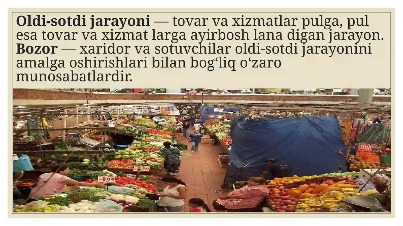BOZOR VA UNING TURLARI 3