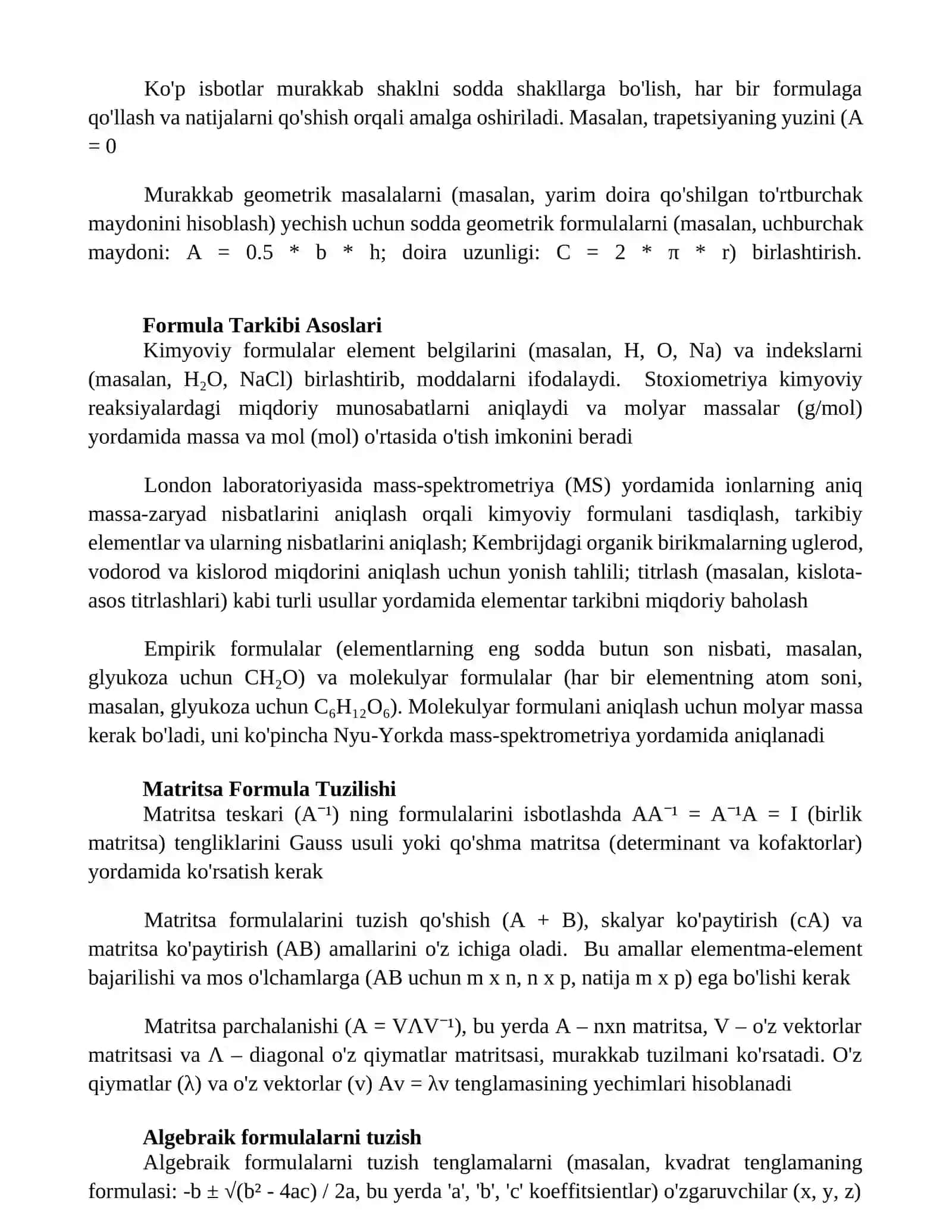 FORMULALAR TURLARI va ISBOTLAR 3