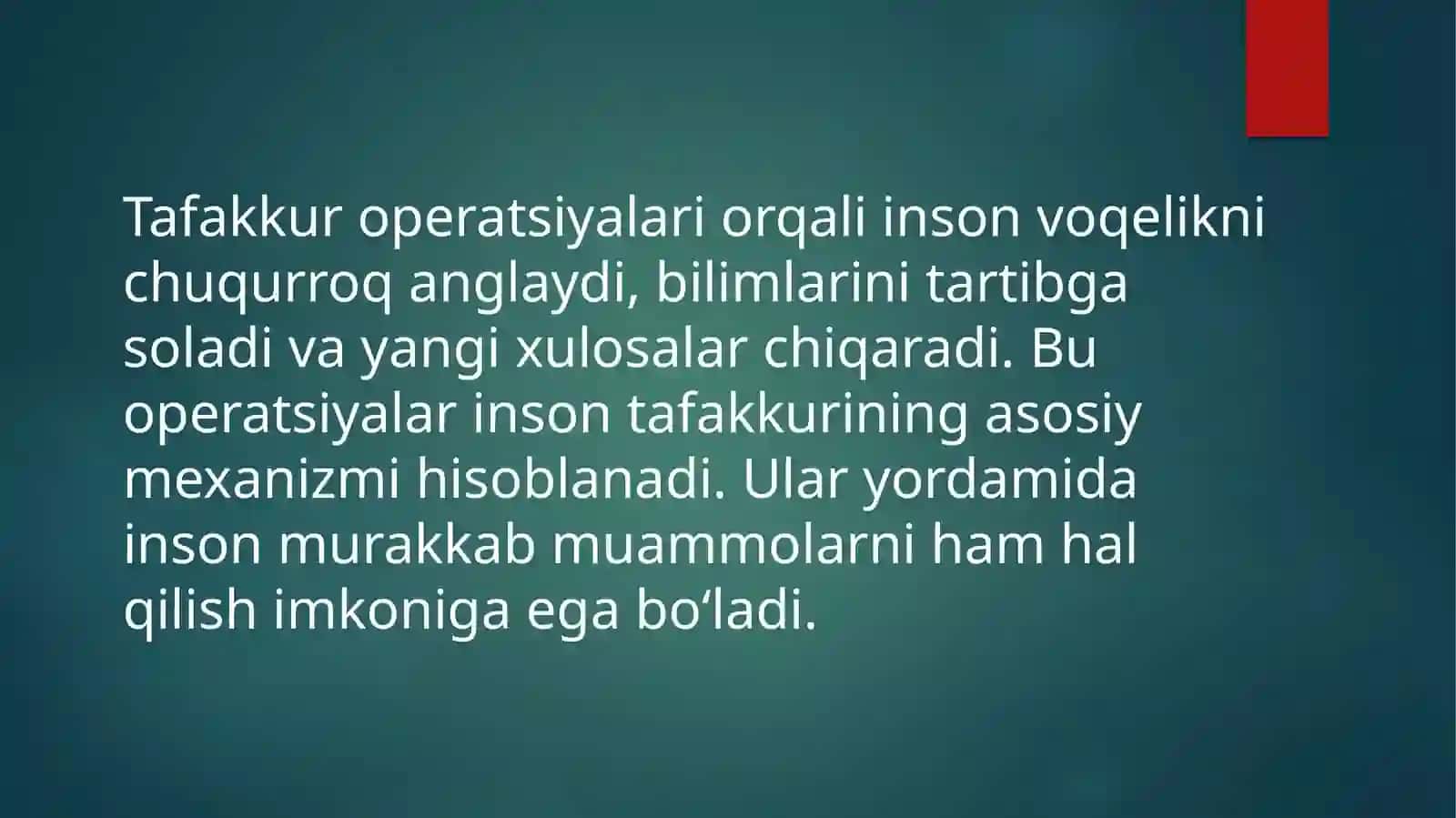 Tafakkur operatsiyalari 3