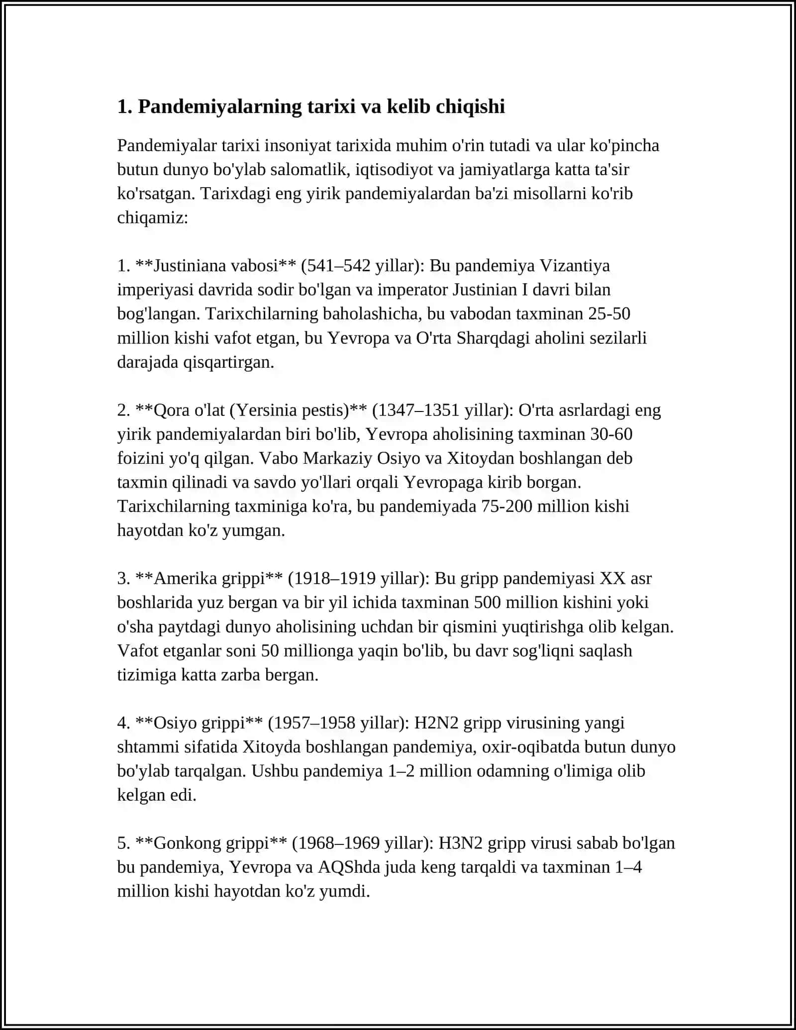 PANDEMIYA - XXI ASRNING GLOBAL MUAMMOSI VA UNING OQIBATLARI 3