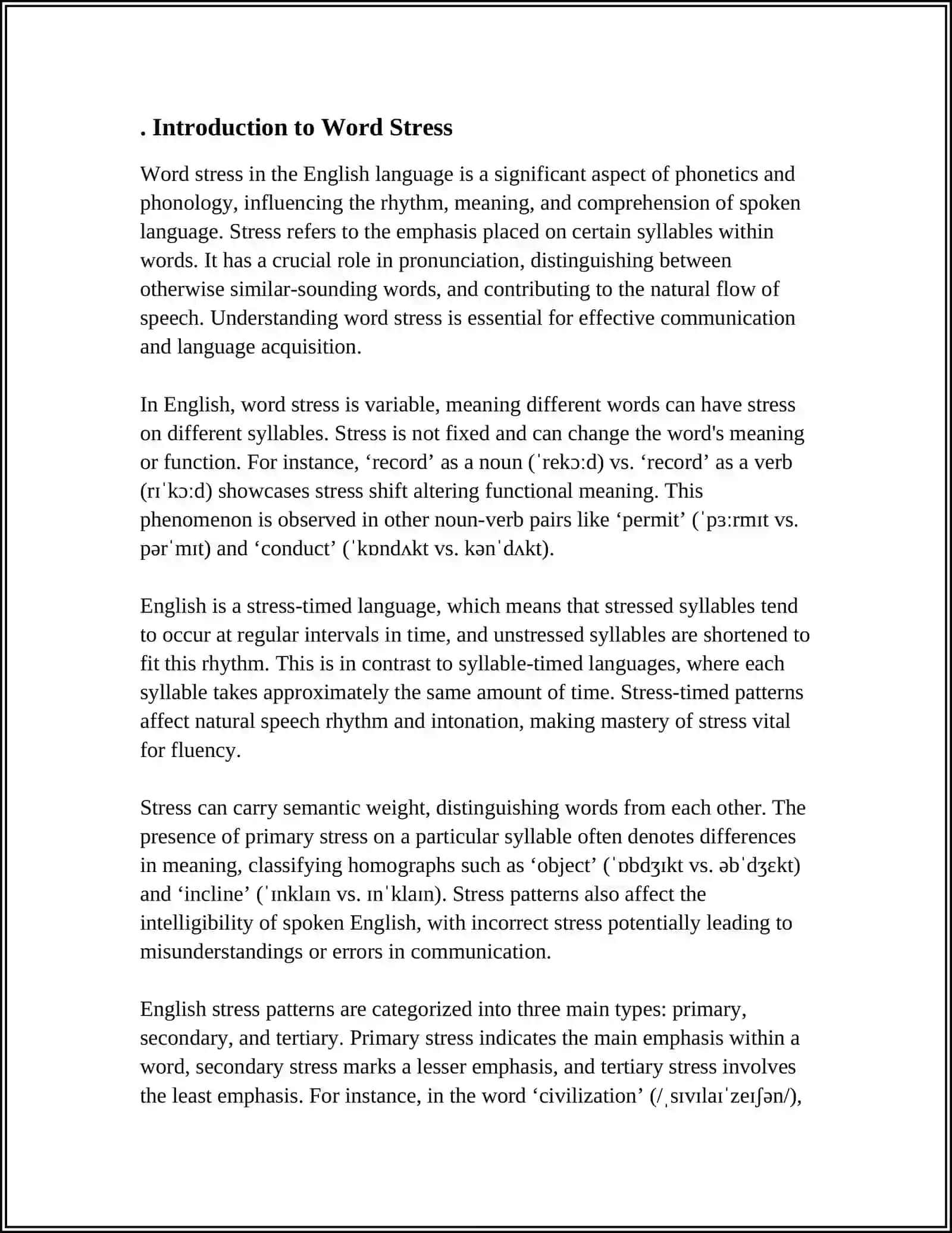 WORD STRESS 3