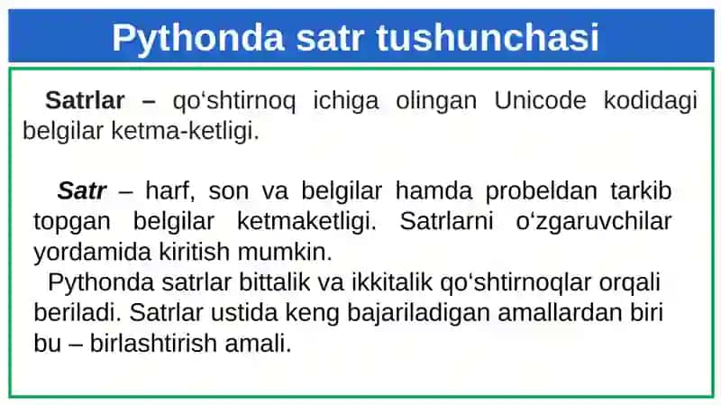 Pythondasatrlar bilan ishlash 3
