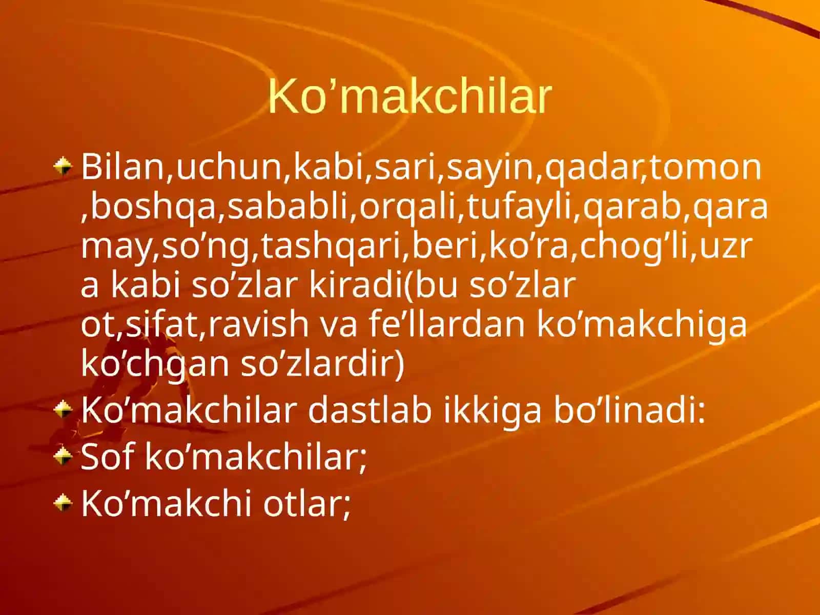 Yordamchi soʻz turkumlari 3