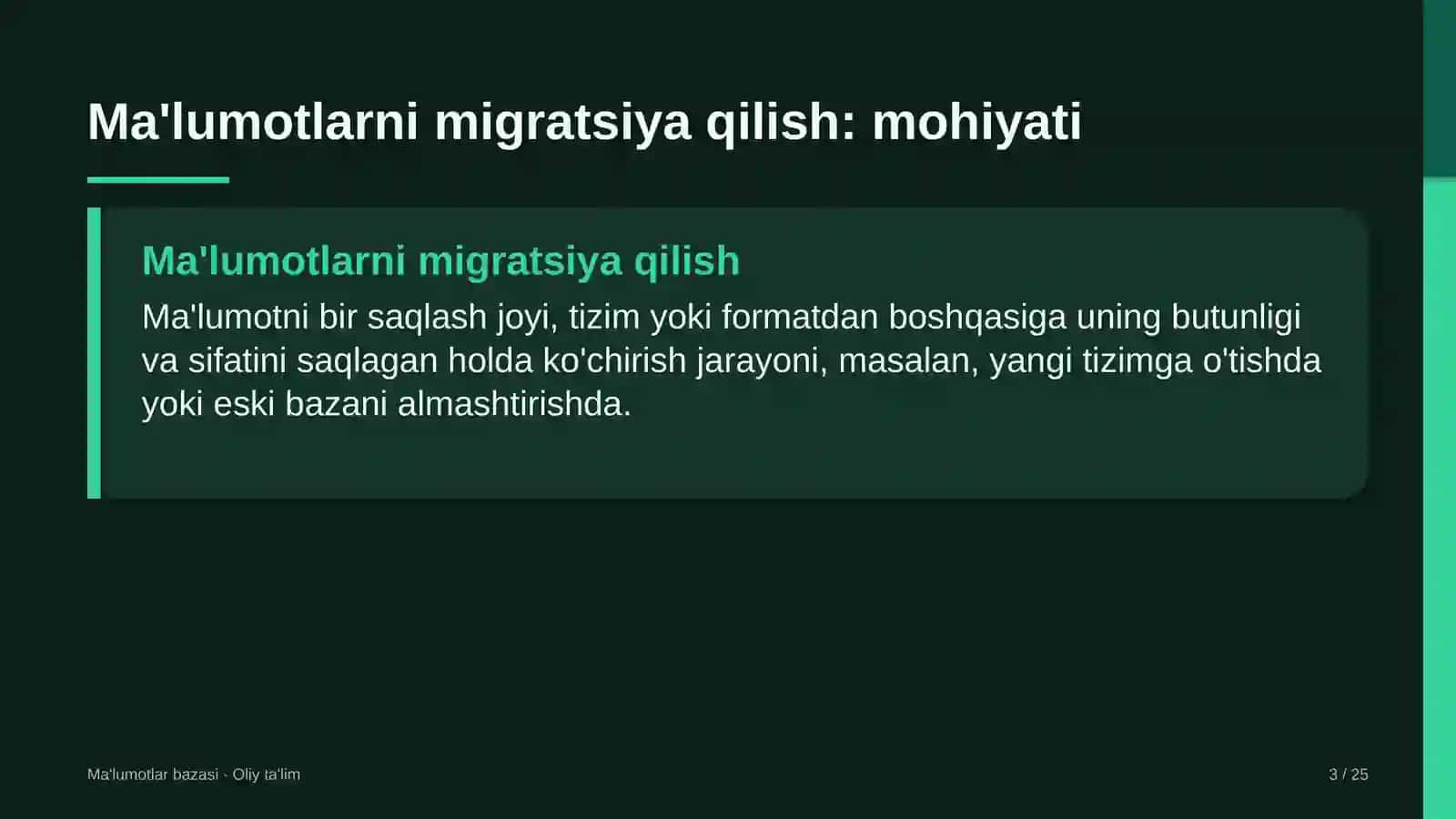 Elektronika do'konlarida ma'lumotlarni migratsiya qilish 3