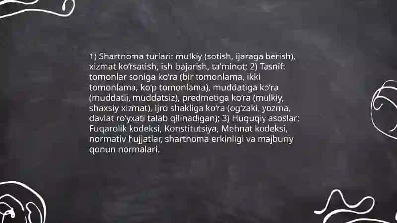 Shartnoma turlari va yozilish tartibi 3