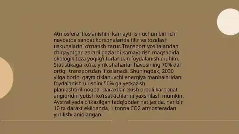 Atmosfera ifloslanishini kamaytirish 3