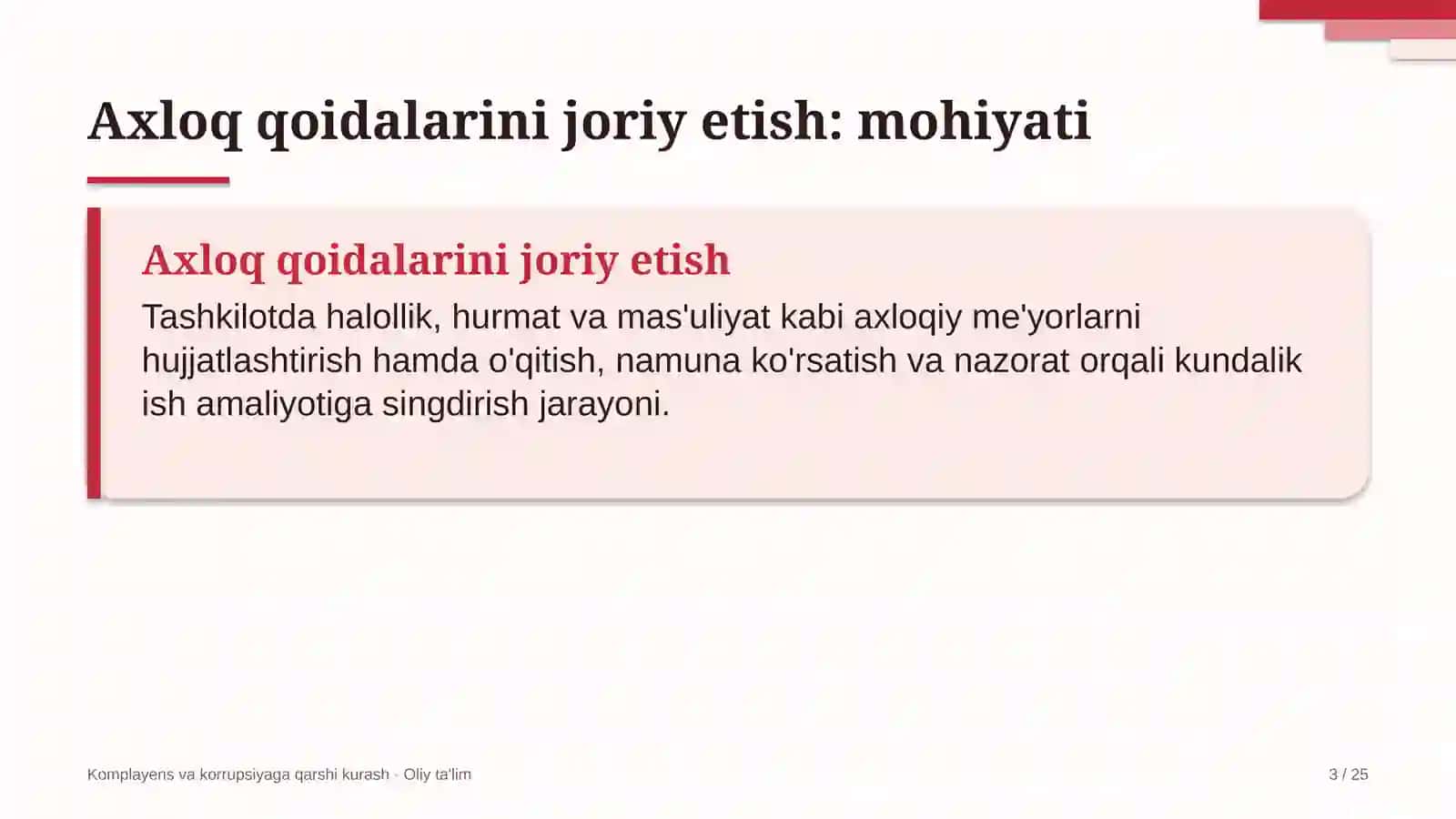 Koll-markazlarda axloq qoidalarini joriy etish 3