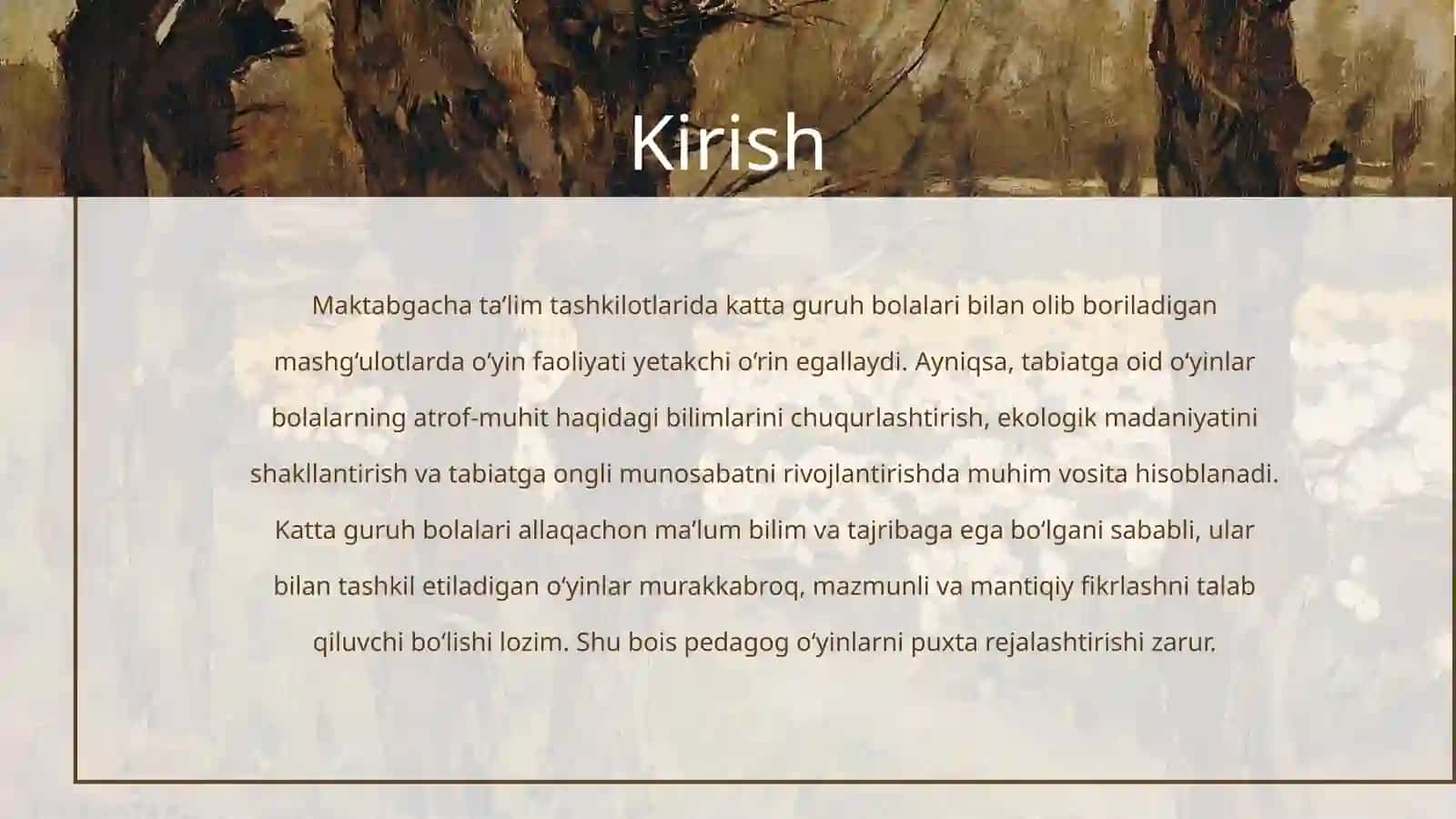 Kilichova Odinaning Tabiat bilan tanishtirish metodikasi 3