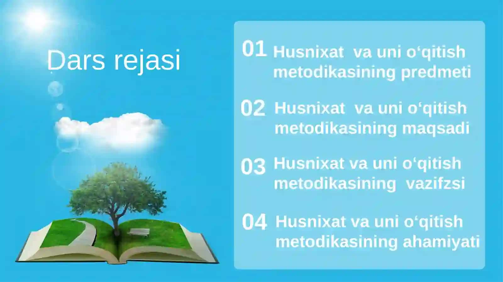 Husnixat va uni o‘qitish metodikasi 3