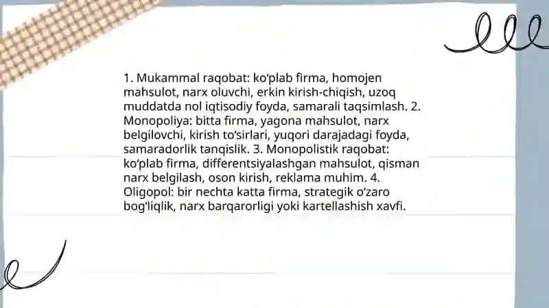 Raqobat va manapolya 3