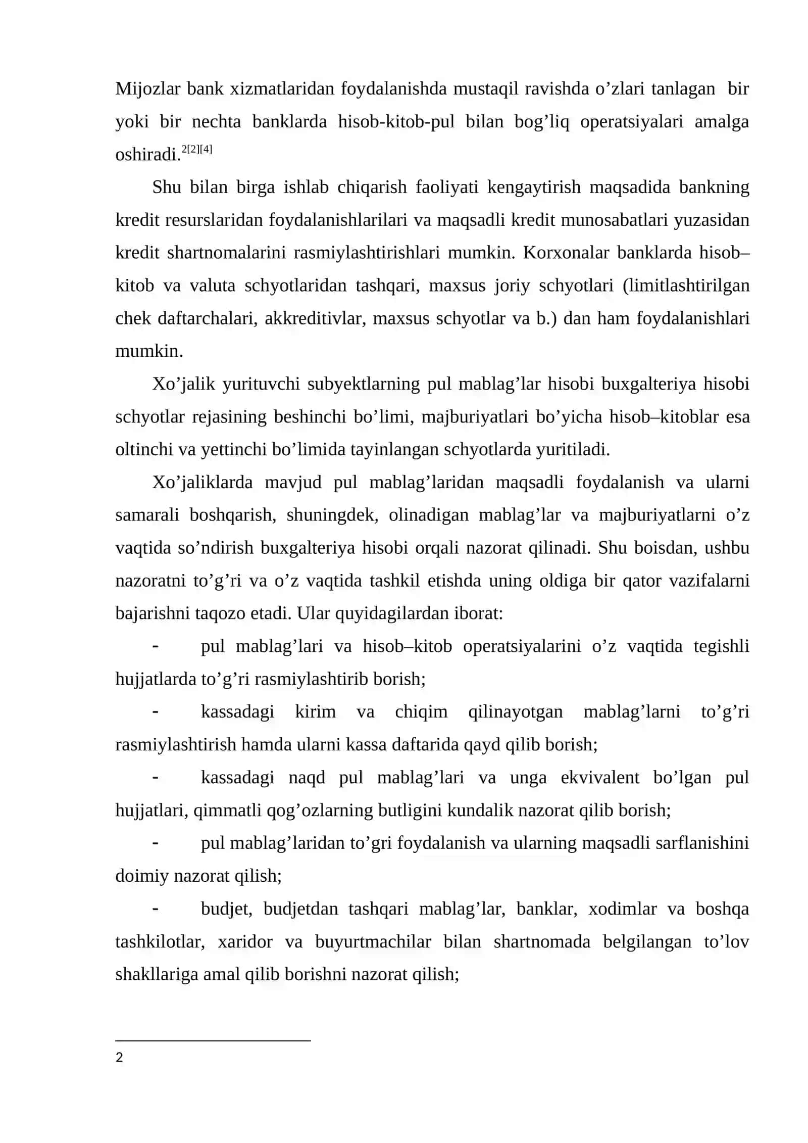 Pul mablag’lari va hisob–kitoblar hisobi 3