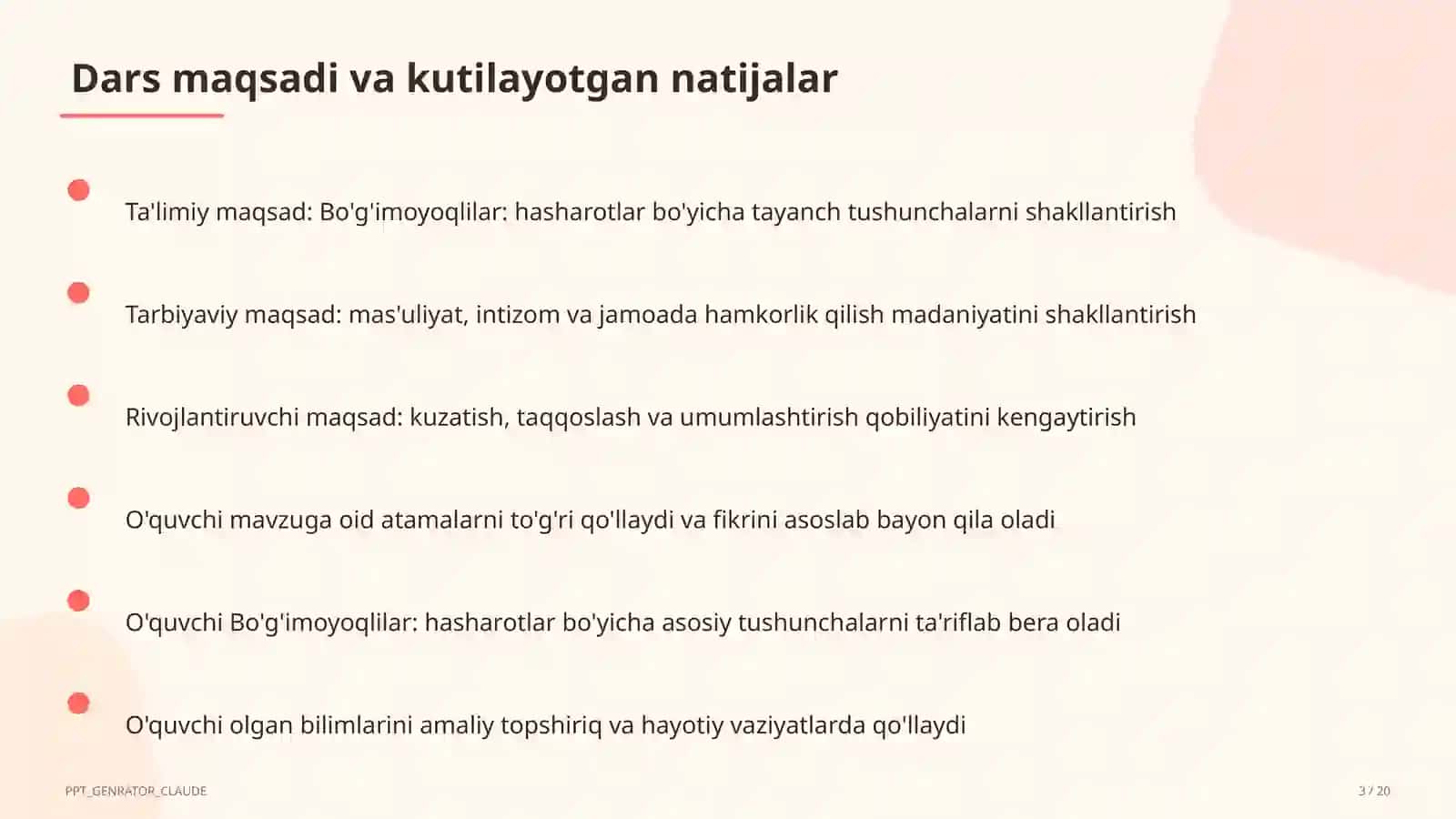 Bo'g'imoyoqlilar: hasharotlar (7-sinf) 3