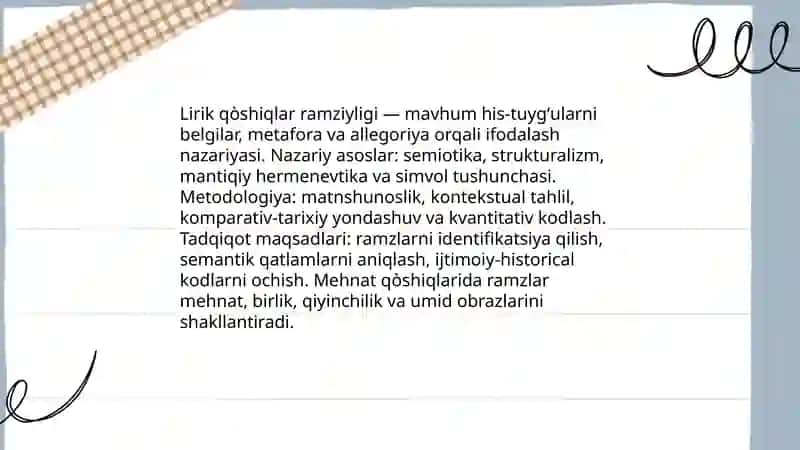 Lirik qòshiqlar ramziyligi 3