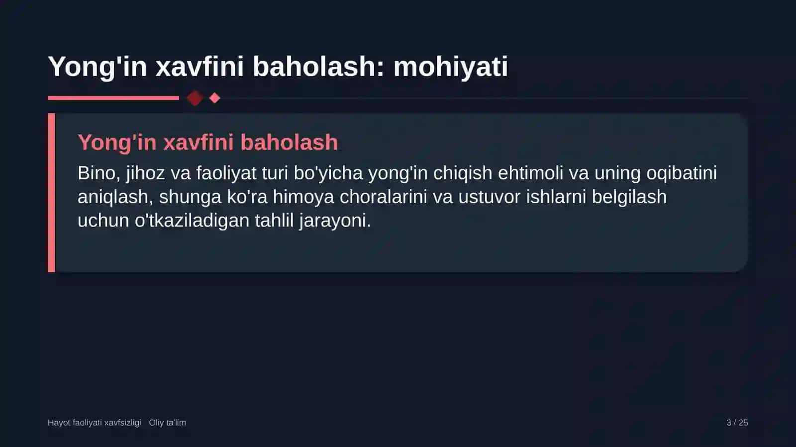 Avtovokzallarda yong'in xavfini baholash 3