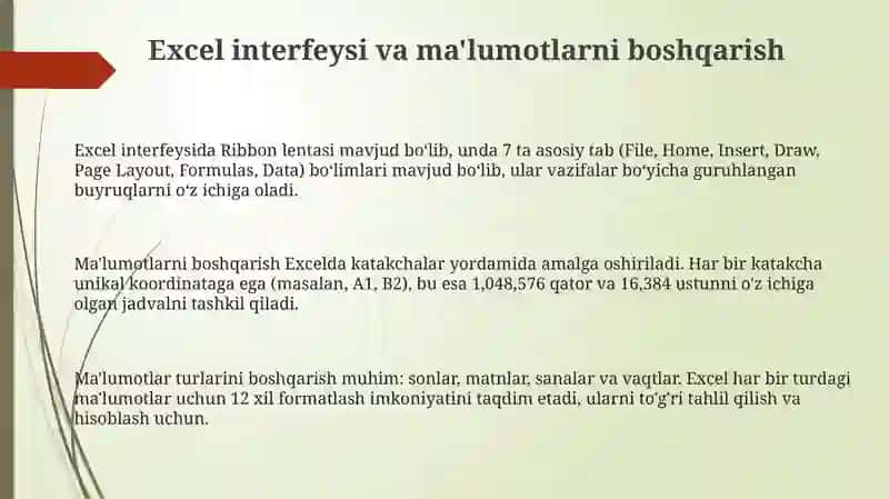 Excel bilan amaliyot 3