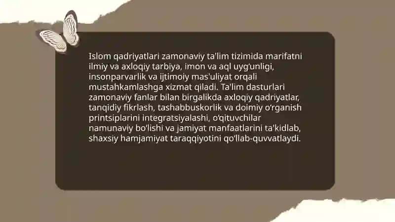 Islom qadriyatlari va marifatning hozirgi davrdagi ahamiyati 3