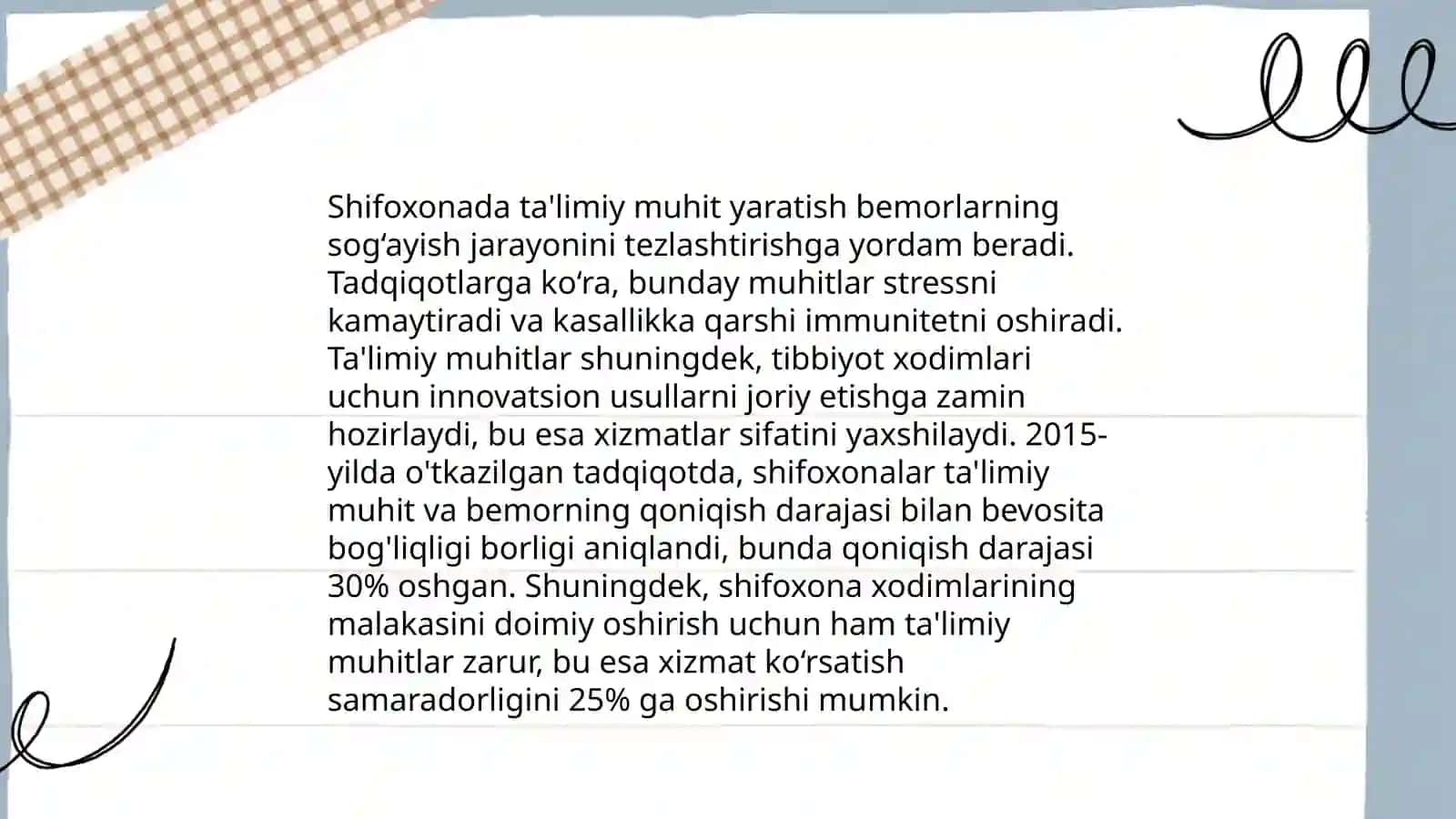 Shifoxonada uzoq muddatli davolanayotgan bolalar uchun ta'limiy muhitni yaratishning oʻziga xos xususiyatlari 3