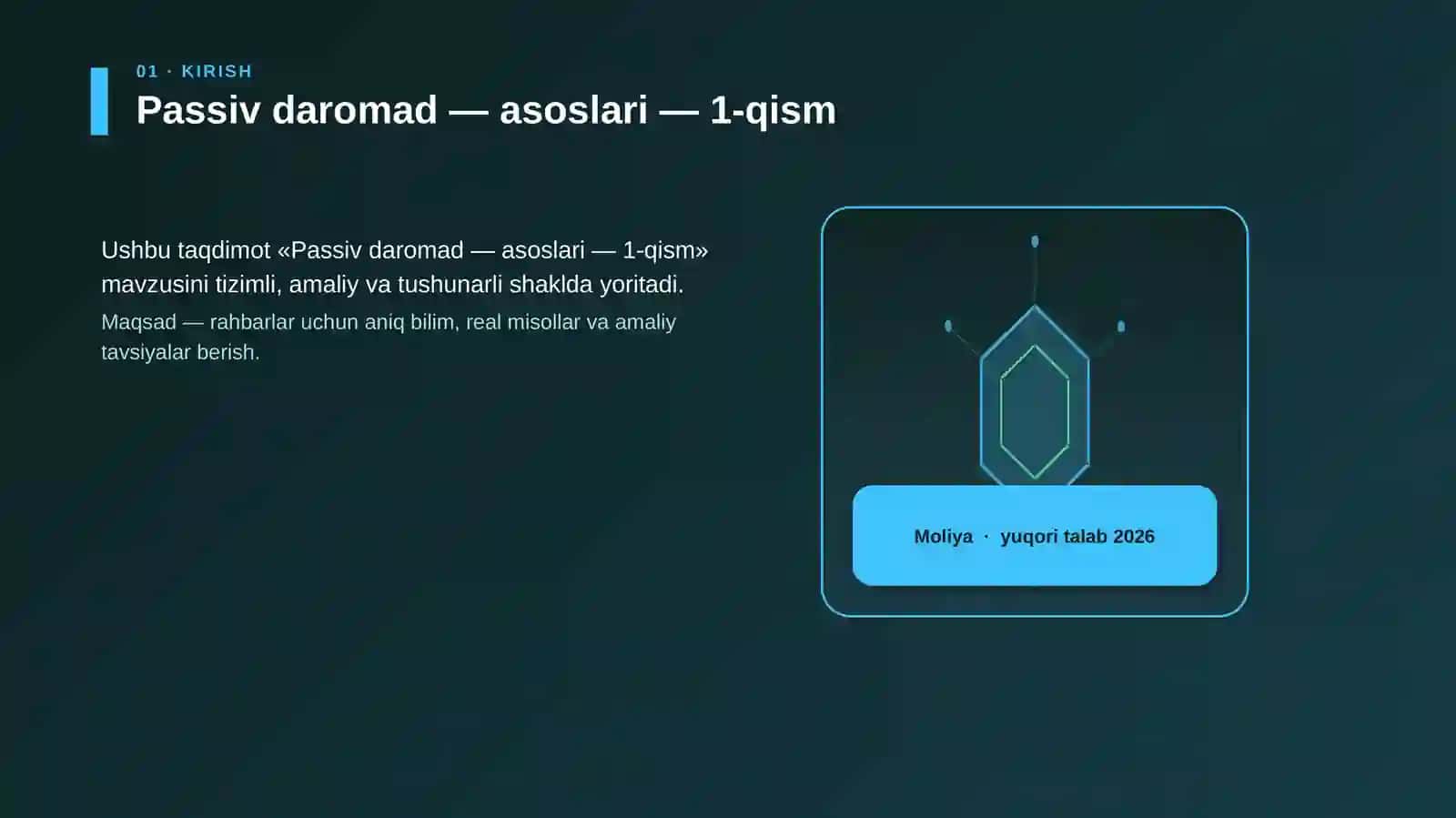 Passiv daromad — asoslari — 1-qism 3