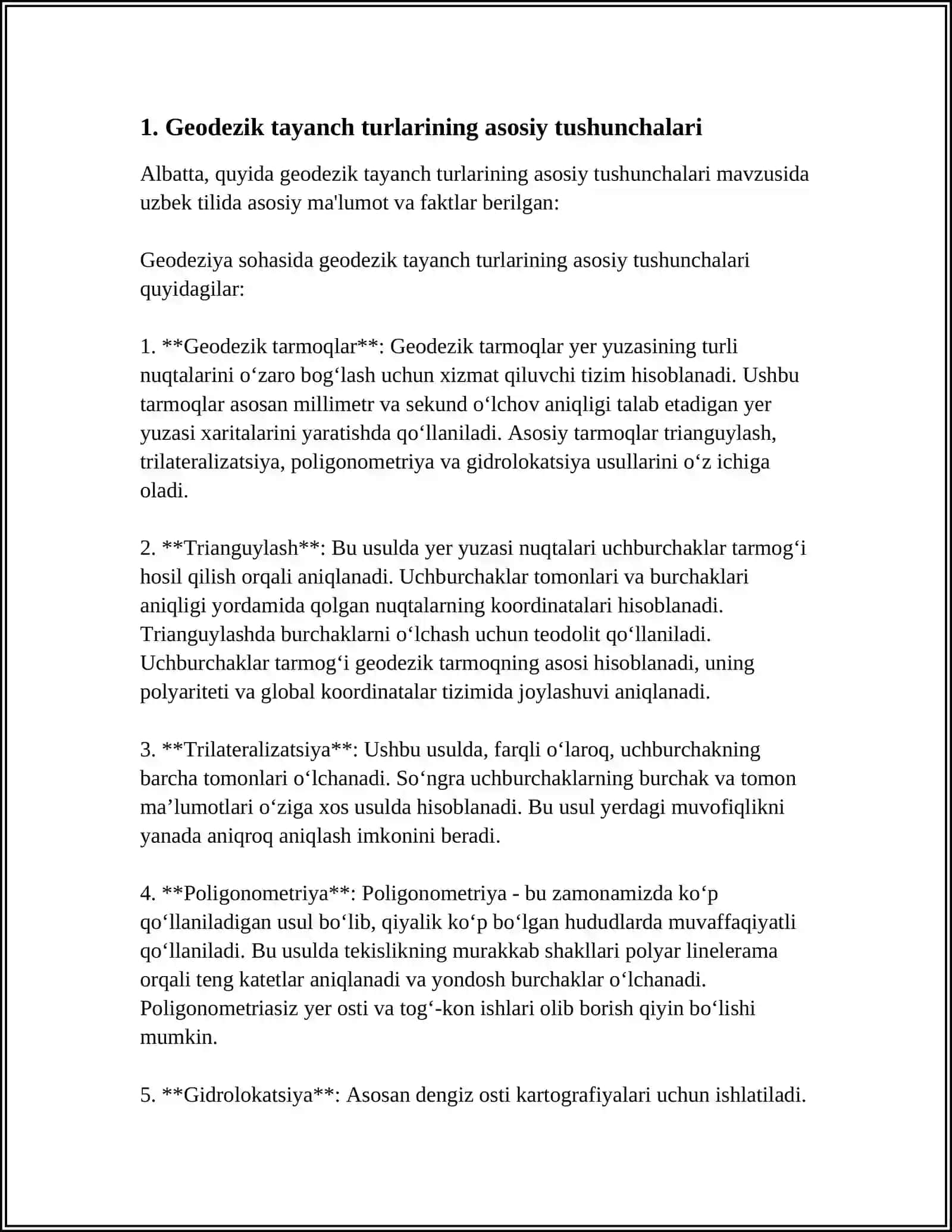GEODEZIK TAYANCH TOʻRLARI 3