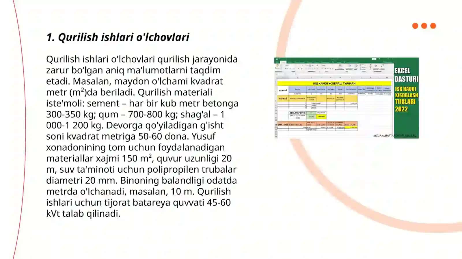 Qurilish ishlari ish vaqti va ish haqqi klasifikaciyasi 3