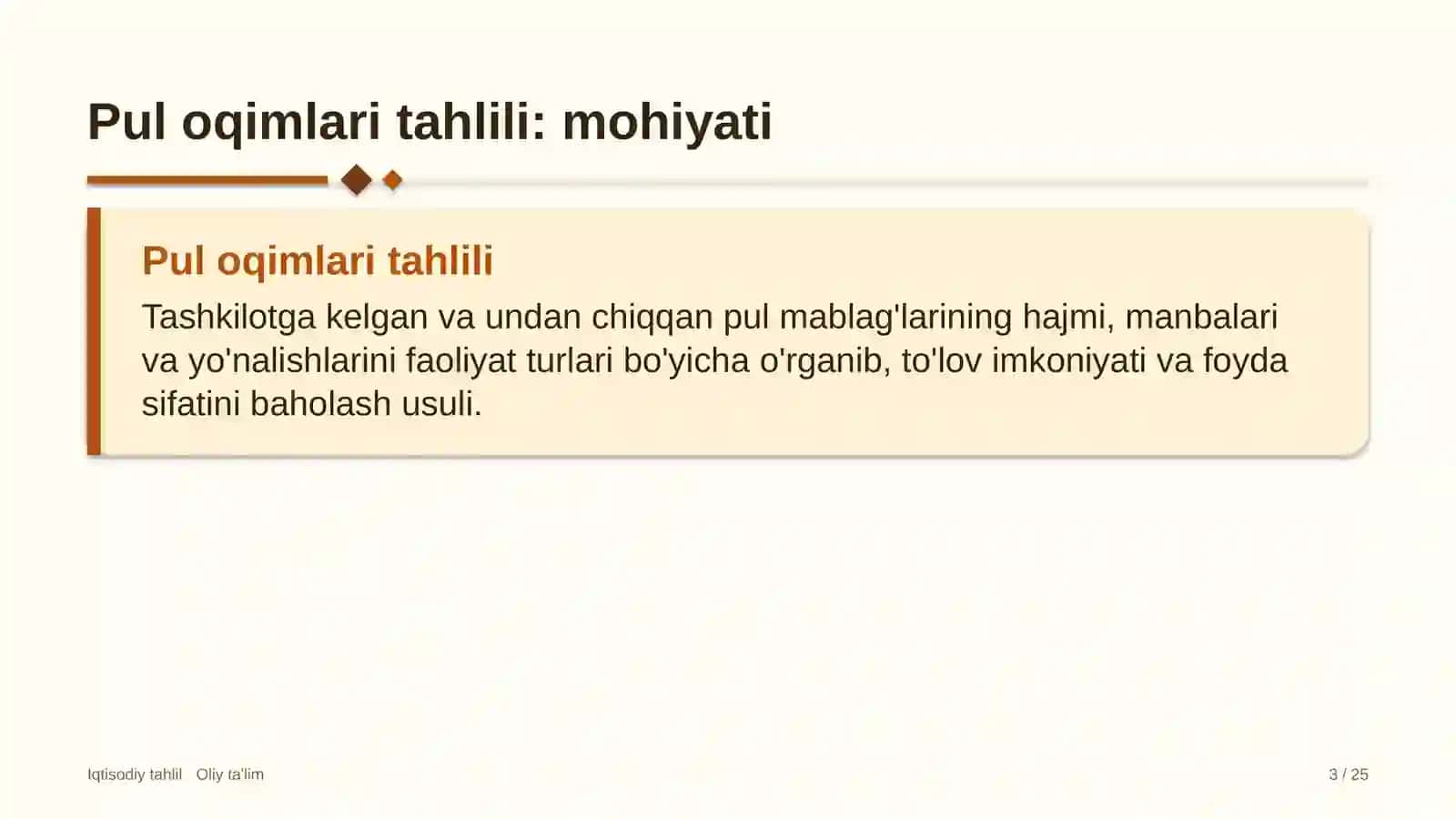 Developerlik kompaniyalarida pul oqimlari tahlili 3