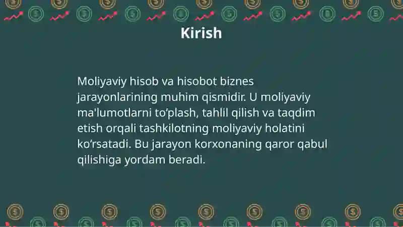 Moliyaviy hisob va hisobotning mohiyati 3