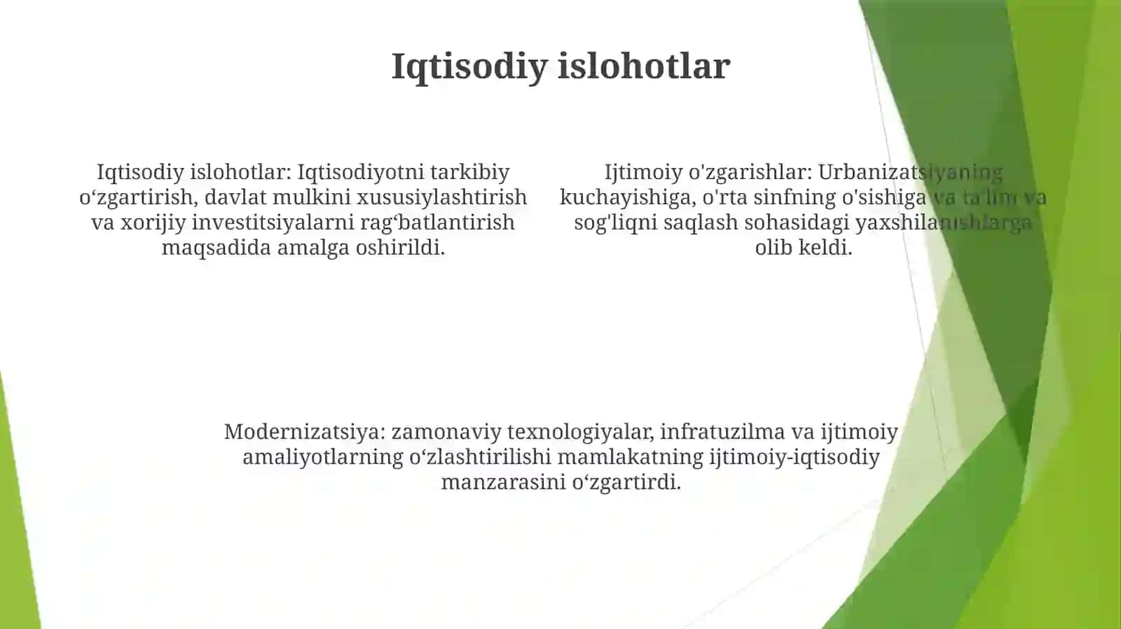 O‘Zbekiston RespublikasidagiIjtimoiyO‘Zgarishlar 3